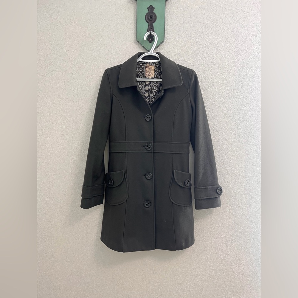 TULLE Wool Blend Pea Coat - Gray